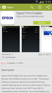 Install and turn on Epson Print Enabler